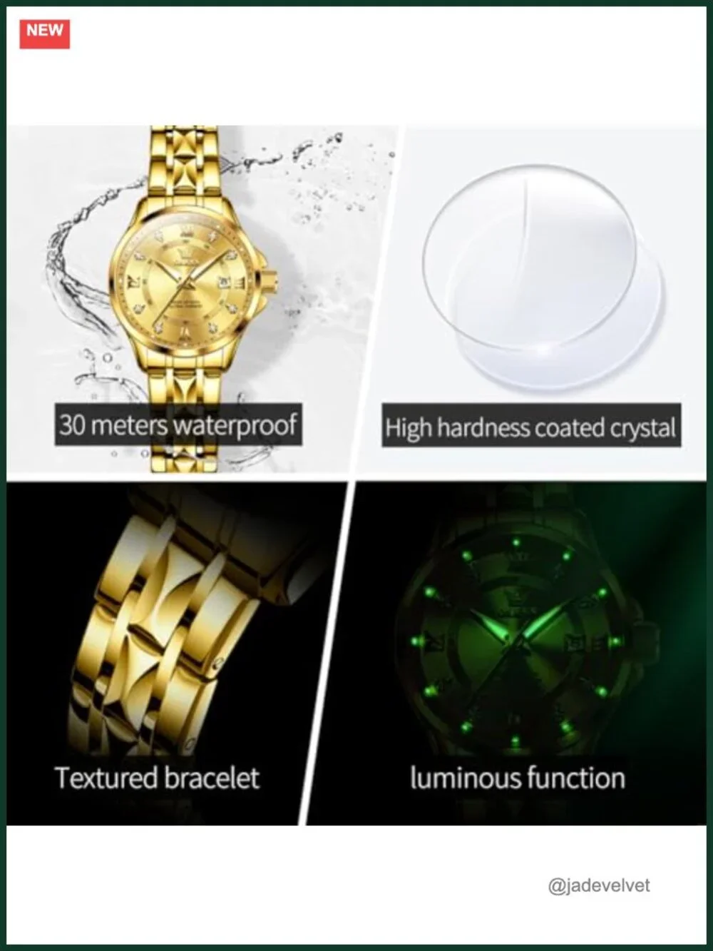 Luxury Stainless Steel Women's Wrist Watch Analog Quartz Date Waterproof